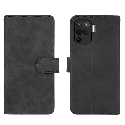 Custodia Portafoglio In Pelle Cover con Supporto L01Z per Oppo F19 Pro Nero