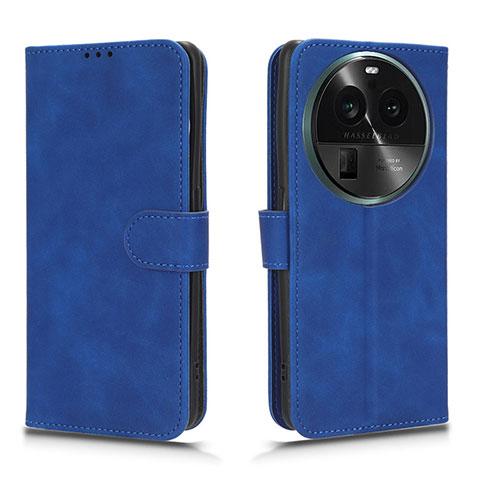 Custodia Portafoglio In Pelle Cover con Supporto L01Z per Oppo Find X6 5G Blu