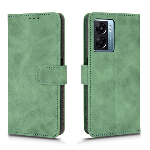 Custodia Portafoglio In Pelle Cover con Supporto L01Z per Oppo K10 5G India Verde