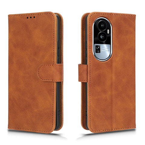 Custodia Portafoglio In Pelle Cover con Supporto L01Z per Oppo Reno10 Pro+ Plus 5G Marrone