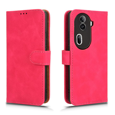 Custodia Portafoglio In Pelle Cover con Supporto L01Z per Oppo Reno11 Pro 5G Rosa Caldo