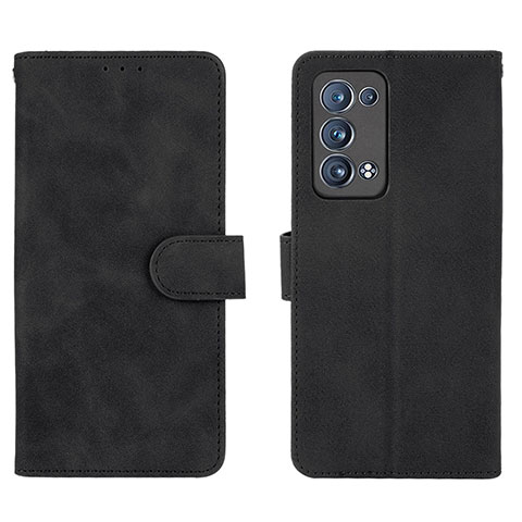 Custodia Portafoglio In Pelle Cover con Supporto L01Z per Oppo Reno6 Pro 5G Nero