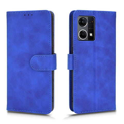 Custodia Portafoglio In Pelle Cover con Supporto L01Z per Oppo Reno7 4G Blu