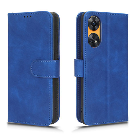 Custodia Portafoglio In Pelle Cover con Supporto L01Z per Oppo Reno8 T 4G Blu