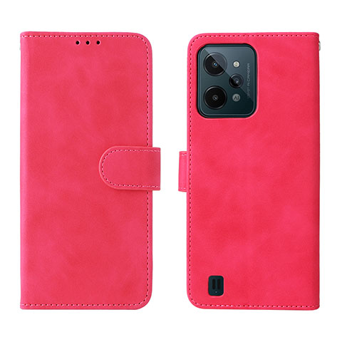 Custodia Portafoglio In Pelle Cover con Supporto L01Z per Realme C31 Rosa Caldo