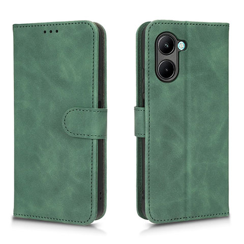 Custodia Portafoglio In Pelle Cover con Supporto L01Z per Realme C33 (2023) Verde