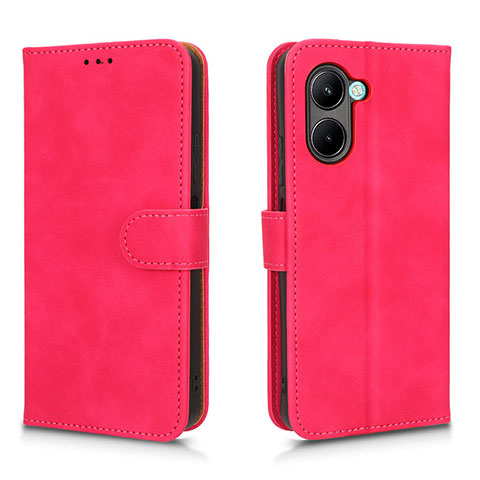 Custodia Portafoglio In Pelle Cover con Supporto L01Z per Realme C33 Rosa Caldo