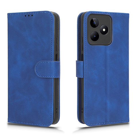 Custodia Portafoglio In Pelle Cover con Supporto L01Z per Realme C53 Blu