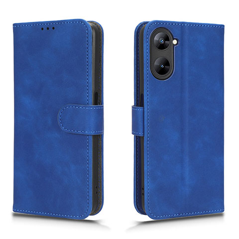 Custodia Portafoglio In Pelle Cover con Supporto L01Z per Realme V30 5G Blu