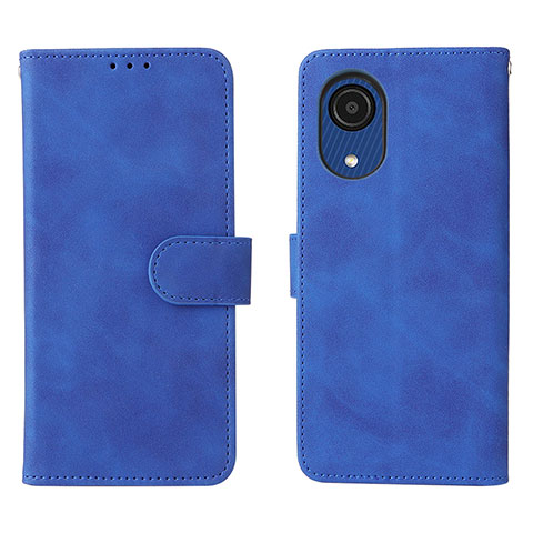 Custodia Portafoglio In Pelle Cover con Supporto L01Z per Samsung Galaxy A03 Core Blu