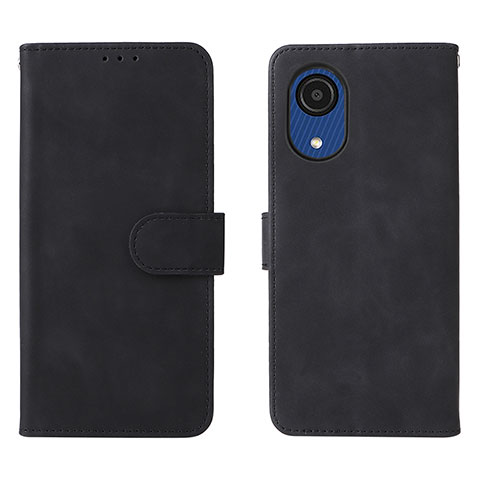 Custodia Portafoglio In Pelle Cover con Supporto L01Z per Samsung Galaxy A03 Core Nero