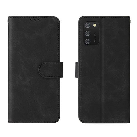 Custodia Portafoglio In Pelle Cover con Supporto L01Z per Samsung Galaxy A03s Nero