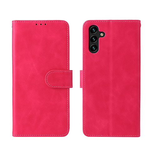 Custodia Portafoglio In Pelle Cover con Supporto L01Z per Samsung Galaxy A04s Rosa Caldo