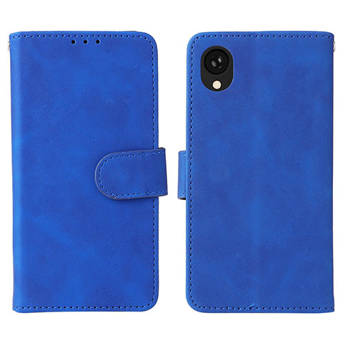 Custodia Portafoglio In Pelle Cover con Supporto L01Z per Samsung Galaxy A22 5G SC-56B Blu