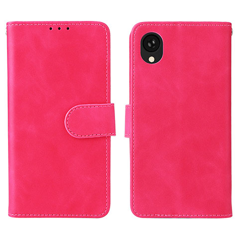 Custodia Portafoglio In Pelle Cover con Supporto L01Z per Samsung Galaxy A22 5G SC-56B Rosa Caldo