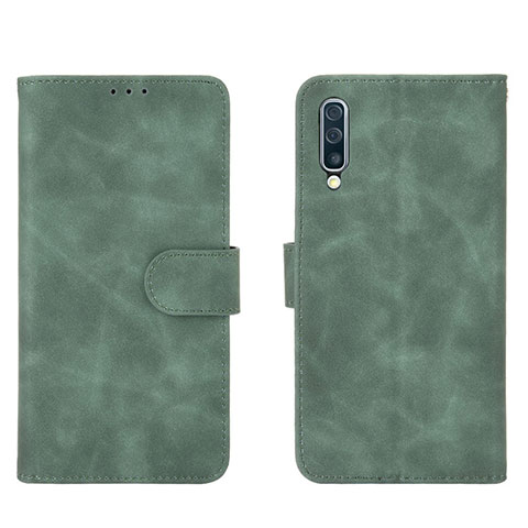 Custodia Portafoglio In Pelle Cover con Supporto L01Z per Samsung Galaxy A30S Verde