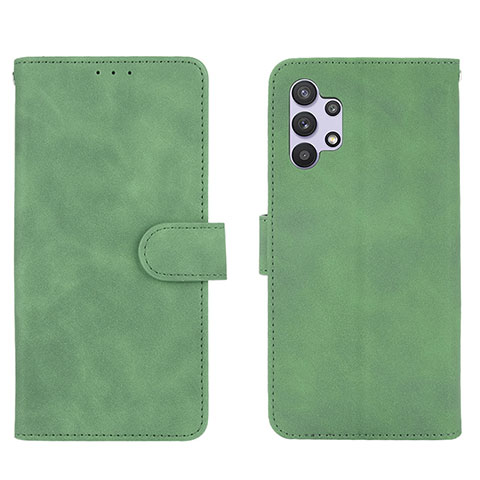 Custodia Portafoglio In Pelle Cover con Supporto L01Z per Samsung Galaxy A32 4G Verde