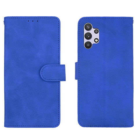 Custodia Portafoglio In Pelle Cover con Supporto L01Z per Samsung Galaxy A32 5G Blu
