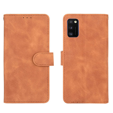 Custodia Portafoglio In Pelle Cover con Supporto L01Z per Samsung Galaxy A41 Marrone