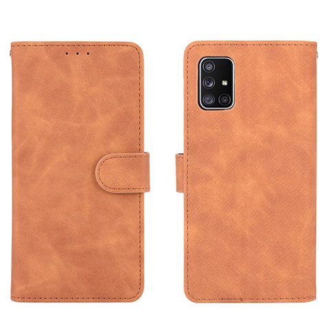 Custodia Portafoglio In Pelle Cover con Supporto L01Z per Samsung Galaxy A51 4G Marrone