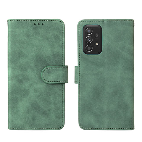 Custodia Portafoglio In Pelle Cover con Supporto L01Z per Samsung Galaxy A52 4G Verde