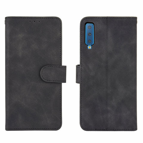 Custodia Portafoglio In Pelle Cover con Supporto L01Z per Samsung Galaxy A7 (2018) A750 Nero