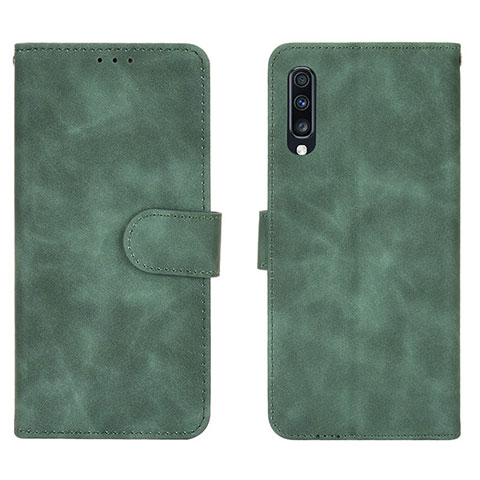 Custodia Portafoglio In Pelle Cover con Supporto L01Z per Samsung Galaxy A70S Verde