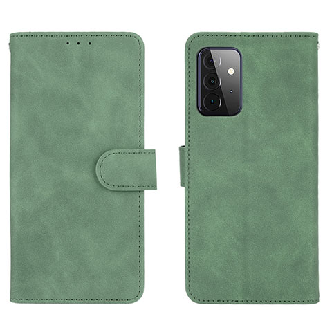 Custodia Portafoglio In Pelle Cover con Supporto L01Z per Samsung Galaxy A72 4G Verde