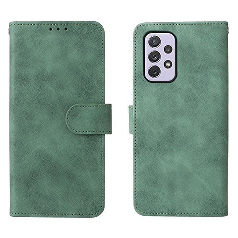 Custodia Portafoglio In Pelle Cover con Supporto L01Z per Samsung Galaxy A73 5G Verde