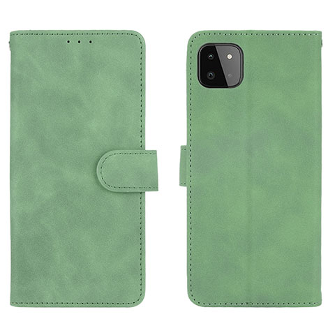 Custodia Portafoglio In Pelle Cover con Supporto L01Z per Samsung Galaxy F42 5G Verde