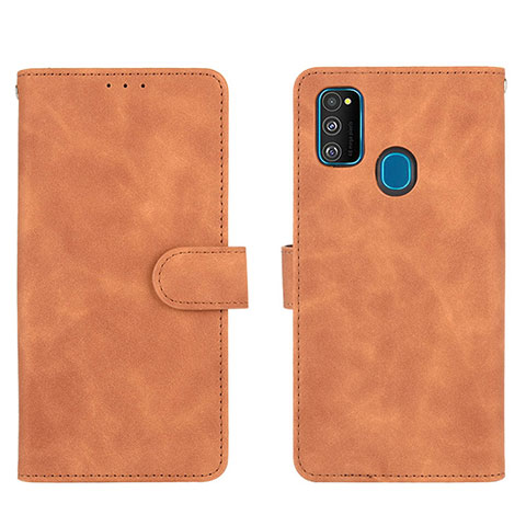 Custodia Portafoglio In Pelle Cover con Supporto L01Z per Samsung Galaxy M21 Marrone