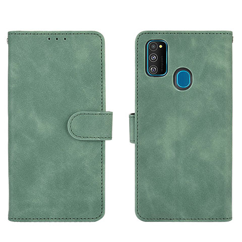 Custodia Portafoglio In Pelle Cover con Supporto L01Z per Samsung Galaxy M30s Verde