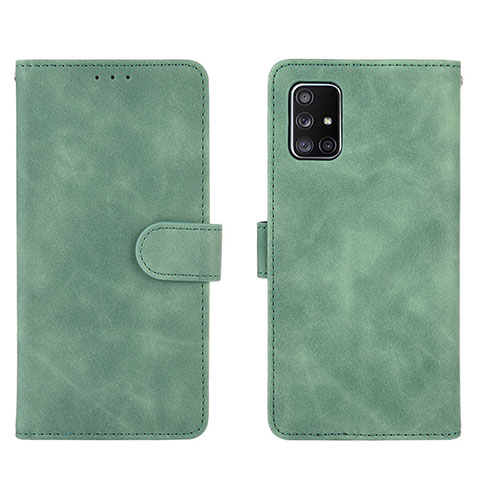 Custodia Portafoglio In Pelle Cover con Supporto L01Z per Samsung Galaxy M40S Verde