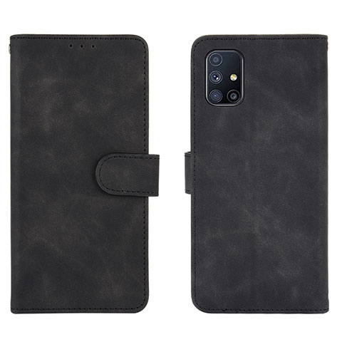 Custodia Portafoglio In Pelle Cover con Supporto L01Z per Samsung Galaxy M51 Nero