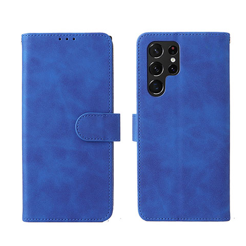 Custodia Portafoglio In Pelle Cover con Supporto L01Z per Samsung Galaxy S23 Ultra 5G Blu