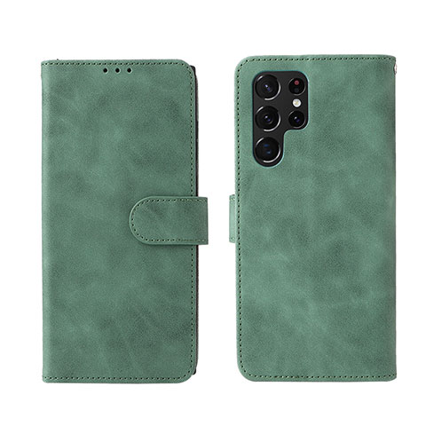 Custodia Portafoglio In Pelle Cover con Supporto L01Z per Samsung Galaxy S23 Ultra 5G Verde