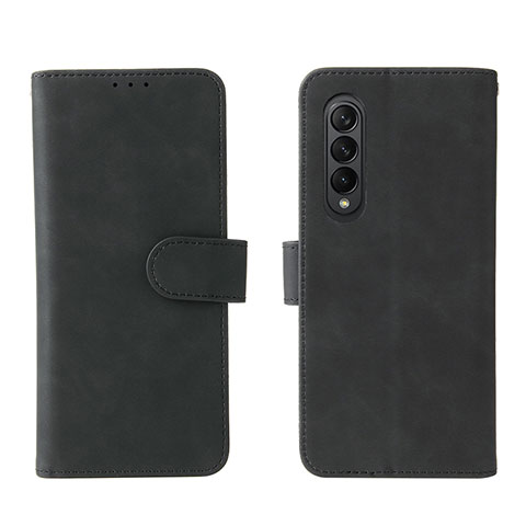 Custodia Portafoglio In Pelle Cover con Supporto L01Z per Samsung Galaxy Z Fold3 5G Nero