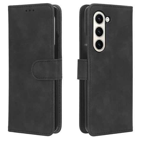 Custodia Portafoglio In Pelle Cover con Supporto L01Z per Samsung Galaxy Z Fold5 5G Nero