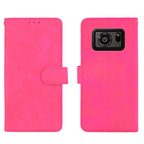 Custodia Portafoglio In Pelle Cover con Supporto L01Z per Sharp Aquos R6 Rosa Caldo