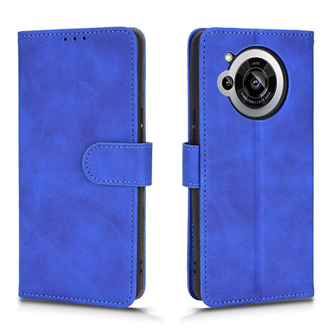 Custodia Portafoglio In Pelle Cover con Supporto L01Z per Sharp Aquos R7 Blu