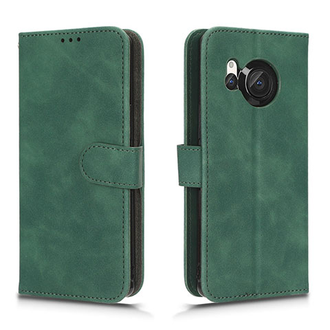 Custodia Portafoglio In Pelle Cover con Supporto L01Z per Sharp Aquos R8 Verde