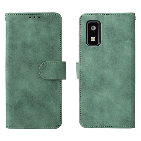 Custodia Portafoglio In Pelle Cover con Supporto L01Z per Sharp Aquos wish2 Verde