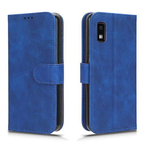 Custodia Portafoglio In Pelle Cover con Supporto L01Z per Sharp Aquos wish3 Blu