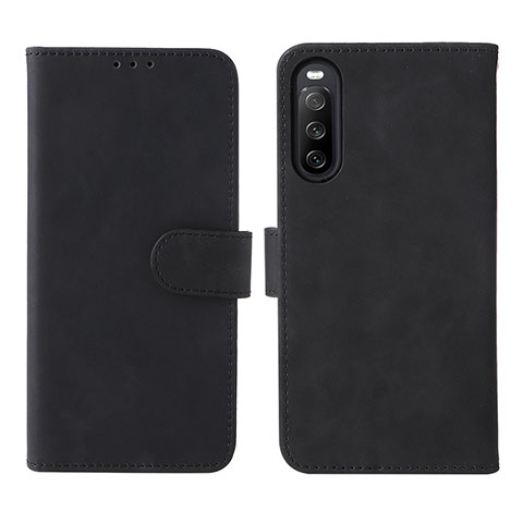 Custodia Portafoglio In Pelle Cover con Supporto L01Z per Sony Xperia 10 V Nero