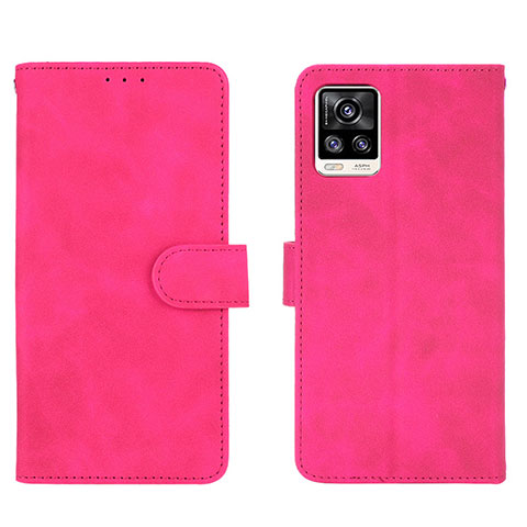 Custodia Portafoglio In Pelle Cover con Supporto L01Z per Vivo V20 (2021) Rosa Caldo