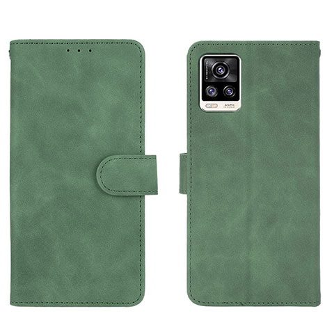 Custodia Portafoglio In Pelle Cover con Supporto L01Z per Vivo V20 (2021) Verde