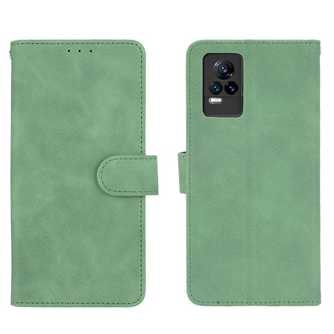 Custodia Portafoglio In Pelle Cover con Supporto L01Z per Vivo V21e 4G Verde