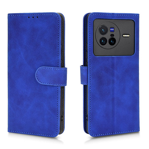 Custodia Portafoglio In Pelle Cover con Supporto L01Z per Vivo X80 5G Blu