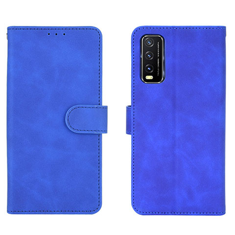 Custodia Portafoglio In Pelle Cover con Supporto L01Z per Vivo Y12A Blu