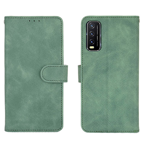 Custodia Portafoglio In Pelle Cover con Supporto L01Z per Vivo Y20 (2021) Verde